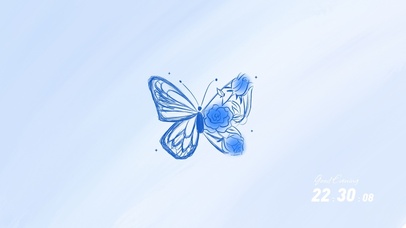 蝴蝶与玫瑰-蓝色