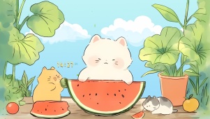吃瓜的猫咪