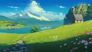 治愈 湖边温馨小屋
