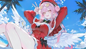 圣园未花圣诞版-海边泳装萝莉