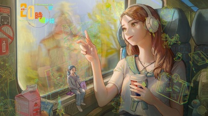 戴耳机の美少女