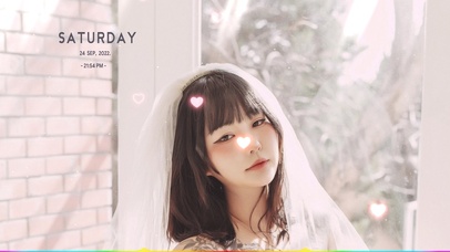 带婚纱的微胖女孩