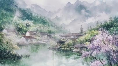 烟雨蒙蒙AI壁纸