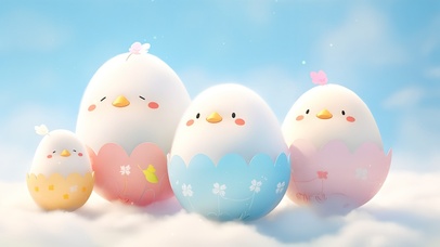 4k呆萌鸡仔一家