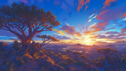 索特克拉岛唯美晚霞