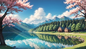 4K唯美治愈夏日湖泊美景