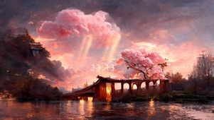 梦幻樱花云朵
