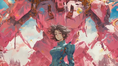 ins粉色机械风少女