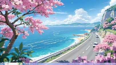 落樱海景公路主题