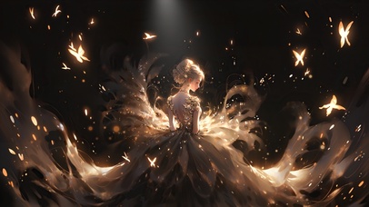 4k唯美星光裙摆