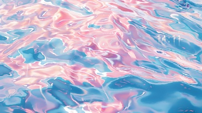 治愈系粉色水流