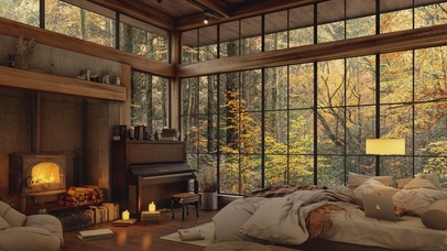 唯美治愈森林房间卧室