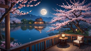 花下赏月