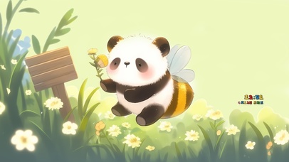 可爱的熊猫蜜蜂