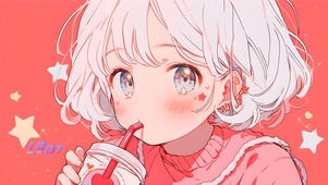 可爱粉色少女