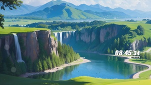 蓝天白云山川