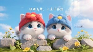 墙头上猫咪