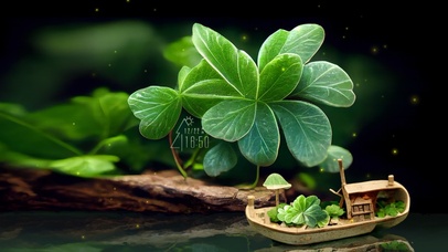 4K四叶草的小木舟