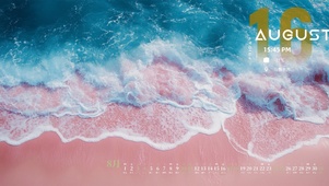 浪漫唯美粉色海滩 （水纹效果）