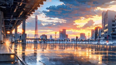 唯美夕阳 阳光雨