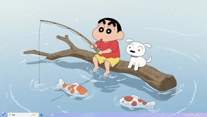 可爱钓鱼小新主题