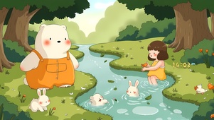 春天森林游玩