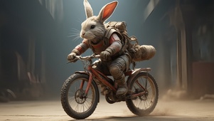 十二生肖之兔骑单车