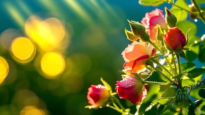 治愈阳光下的雨露蔷薇