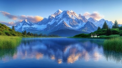 清新治愈山脉湖泊