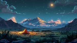 星空下的草原