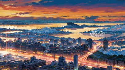 4K东京城市晚霞