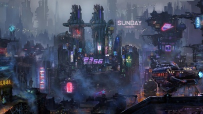 6K赛博朋克科技城市