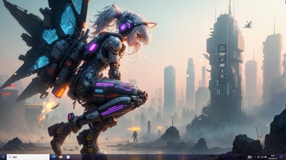 4k机甲赛博朋克废土风美少女