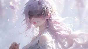 唯美蒙眼紫发少女