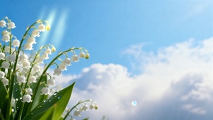 蓝天白云～活力铃兰花