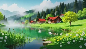 山畔雅居天鹅湖