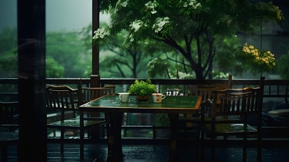 清新雨后梨花落