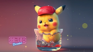 杯中可爱皮卡丘