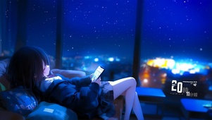 雪晚温馨夜寐少女