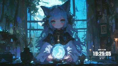 水晶球 少女 暗黑壁纸