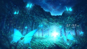 4k 唯美梦幻森林的星空