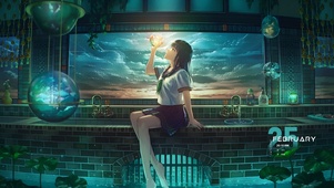 4k玻璃球女孩