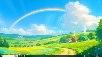 4K夏日彩虹田野