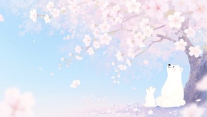 樱花树下赏花的小伙伴