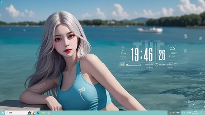 4k海边长发美女