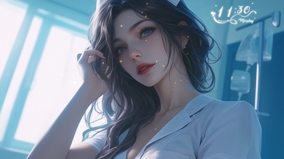 忧愁的美女护士