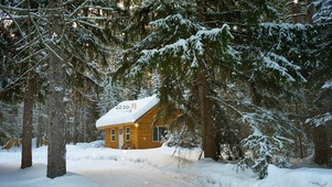 冬季森林小屋