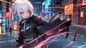 赛博朋克城市少女