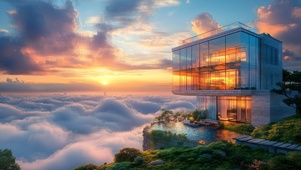 梦幻晚霞山顶别墅