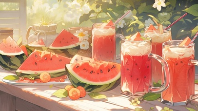 夏日冰饮西瓜汁夏天的味道